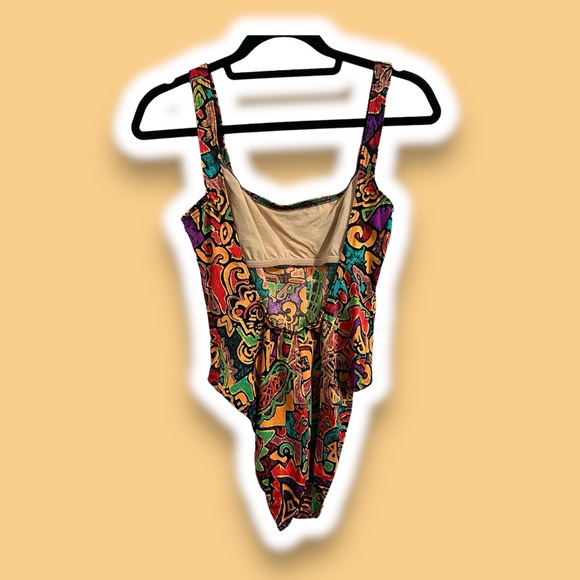 Vintage abstract full-piece bathing suit - Picture 3 of 5